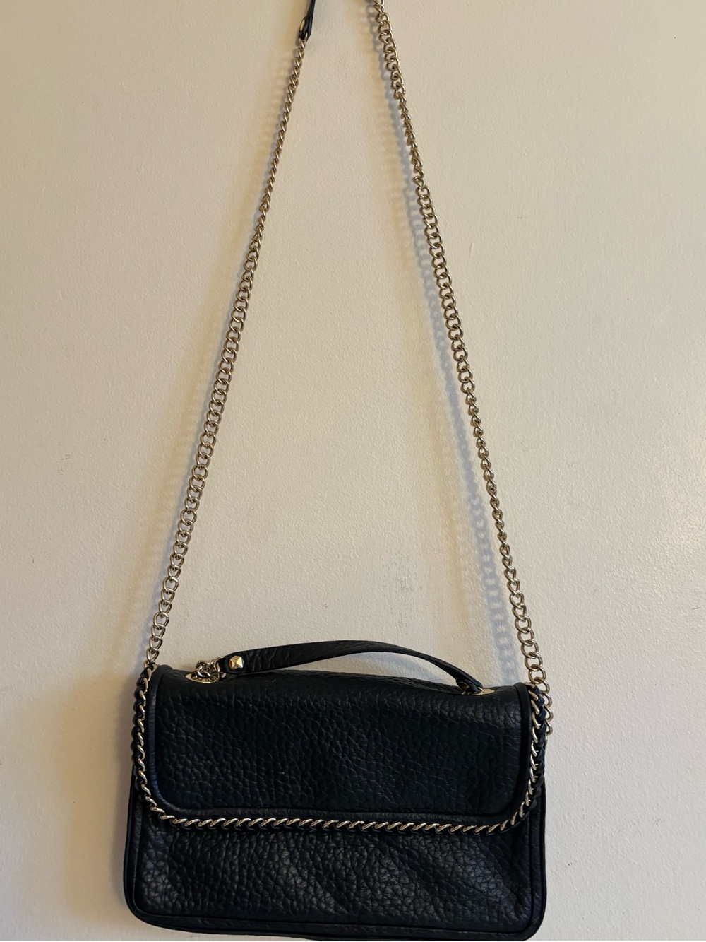 Henri bendel Classic Black Leather Chain-Trim Shoulder Bag - Picture 11 of 12